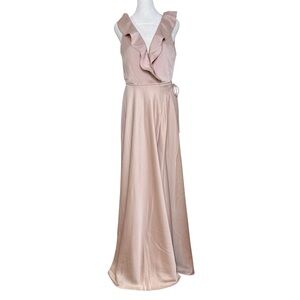 NWT BHLDN Sachin & Babi Tansy Satin Charmeuse Maxi Dress Pink Nude Blush Size 6
